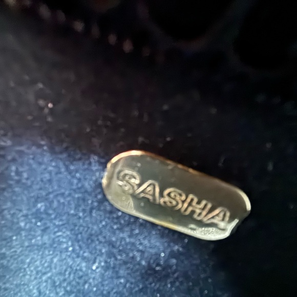 Sasha Clutch or Crossbody/Shoulder Black and Gold Silk Bag - Picture 8 of 8